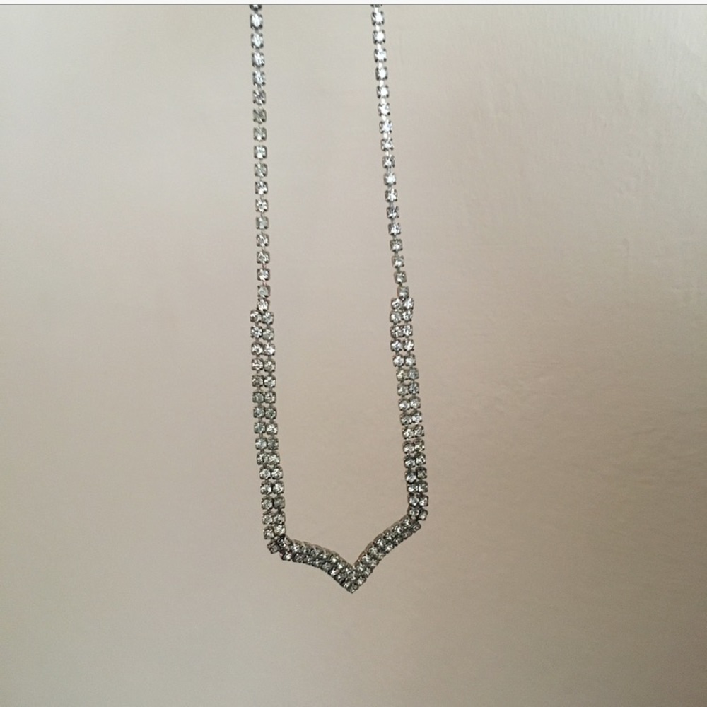 Arched Rhinestone Statement Necklace